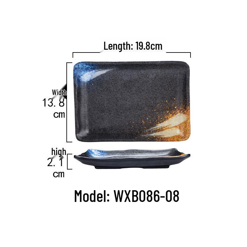 Rectangular Melamine BBQ & Sushi Plate WXB086-08 Design