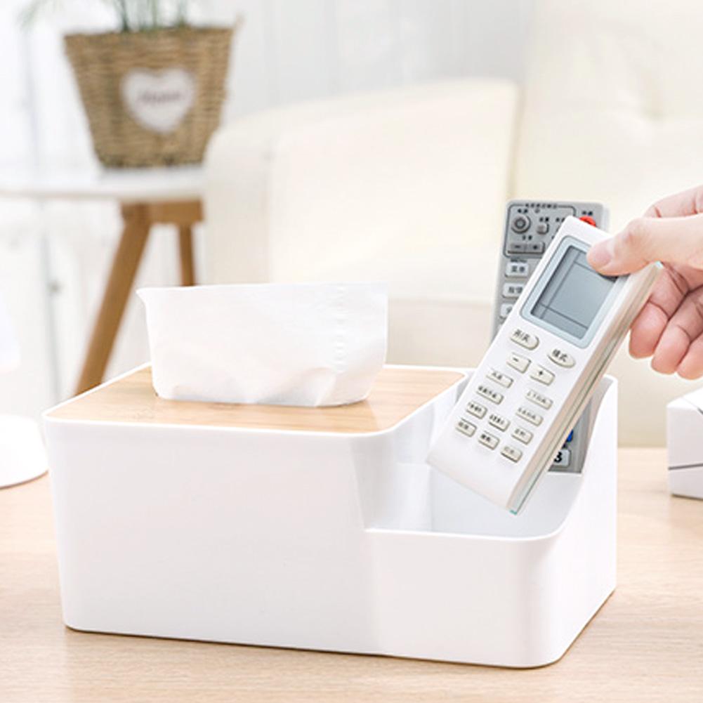 Pratical Home Office Desktop Paper Remote Control Storage Holder Extraction Tissue Box Case with