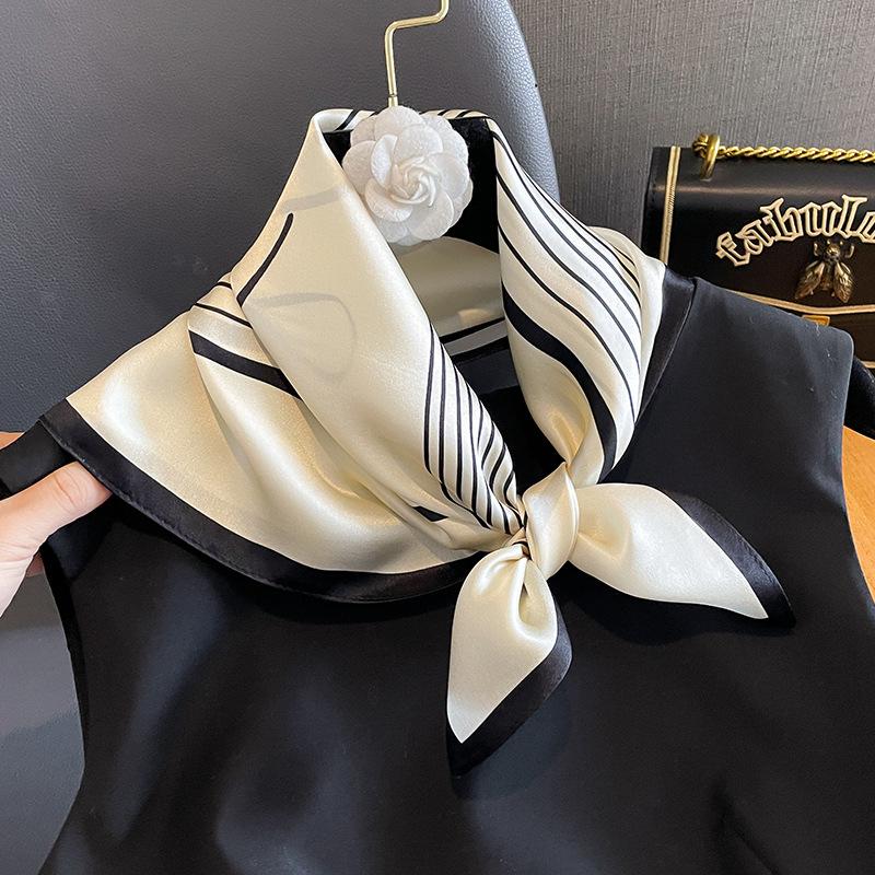 53 * 53 cm eșarfă pătrată mică din mătase de dud, decorație profesională de modă multifuncțională, eșarfă de mătase pentru primăvară și toamnă, șal de căldură