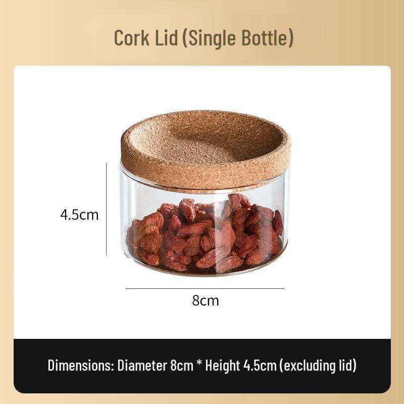Glass Seasoning Jars with Lids & Trays - Salt & Sugar Storage Containers Standard