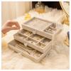 Jewelry Box Transparent Velvet Cream Fashionable