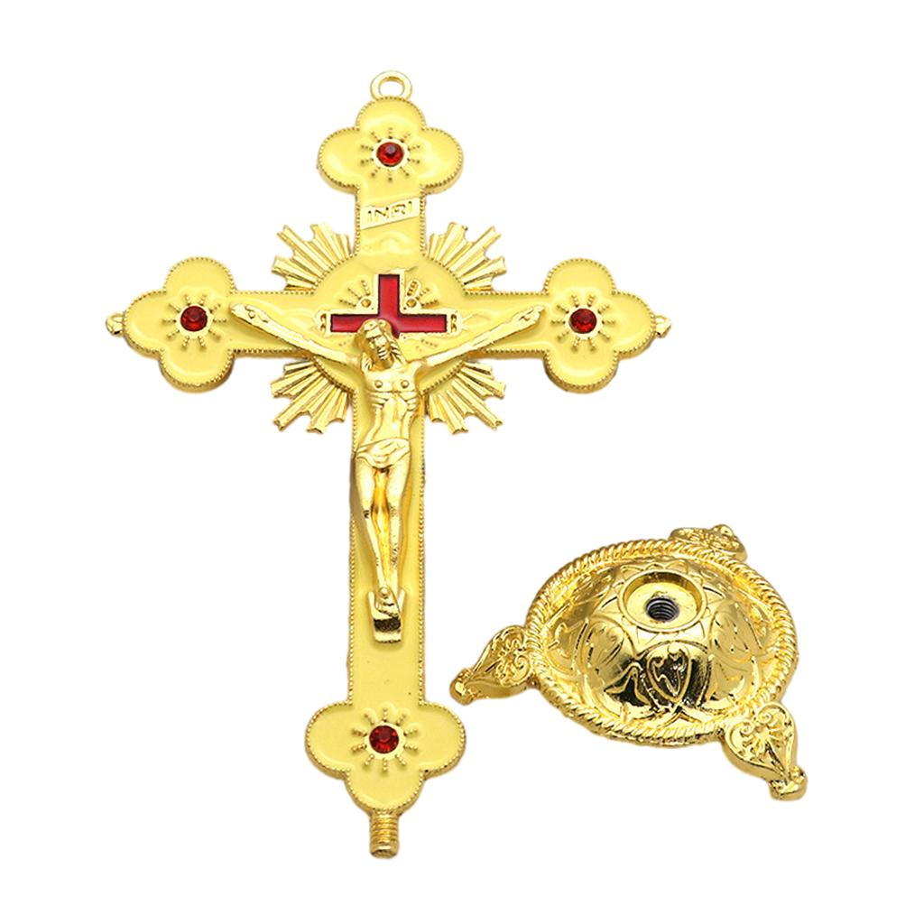Metall Skrivebordskrusifiks Kristus Katolsk Kors Ornament Hjem Kirke Be Ornamenter Suvenir Skrivebordsutstillingsornamenter