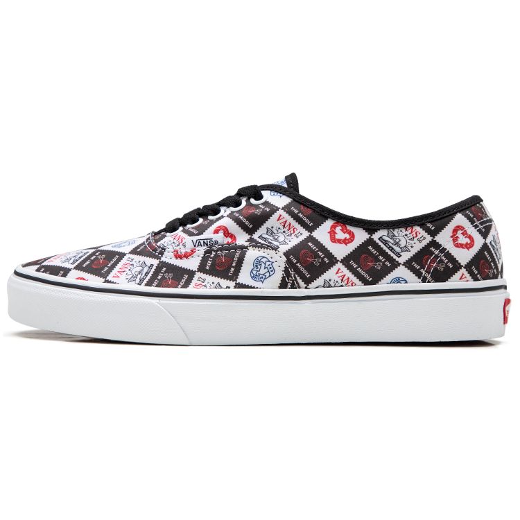 Vans Authentic Heart Checkerboard Low Top Skate Shoes Unisex sneaker Black White VN0A5KRDB0A