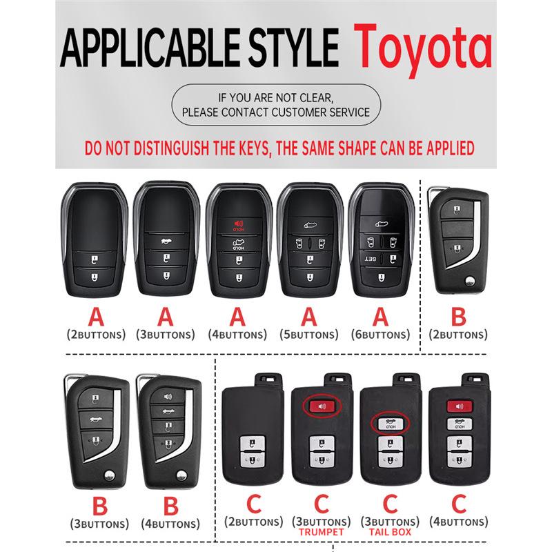 Key Case for 09/10/11 Camry, Highlander, Prius, 86, Reiz, Prado - Metal Finish