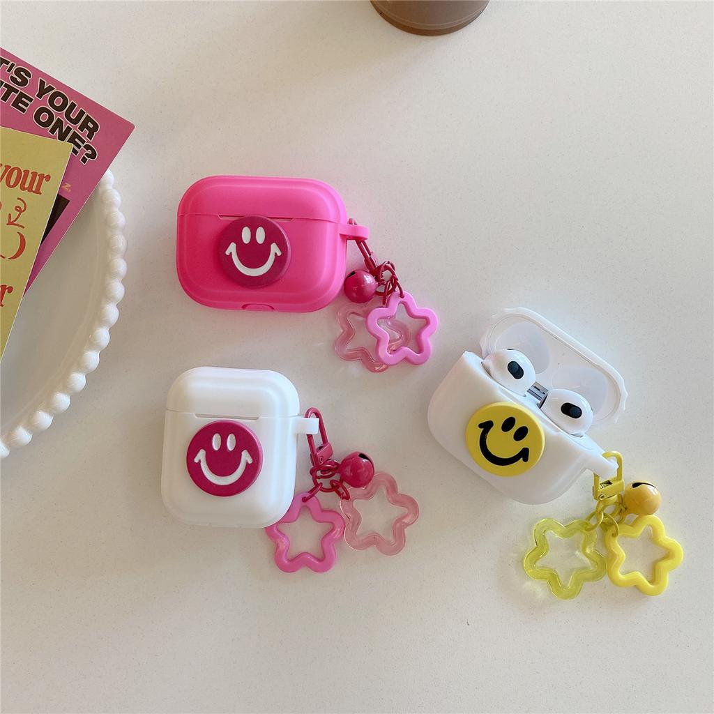Silicone smiley face applies to Apple AirPodsPro 1st generation Bluetooth headset case Apple 111 headset case star.