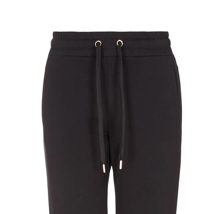 Emporio Armani SS23 Logo Print Drawstring Knit Joggers Women bottoms Black 3RTP58T-JEAZ-0210