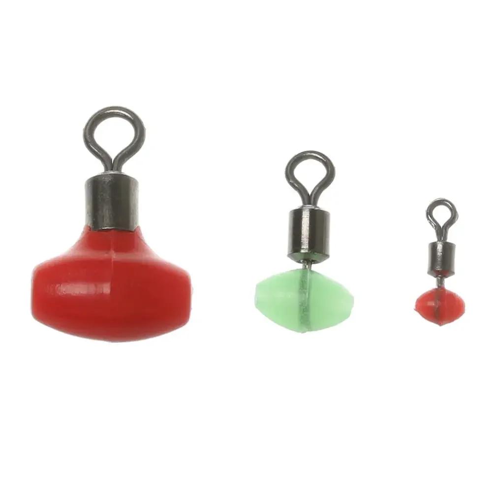 10Pcs/Bag Cross-Line Swivels Slider Beads T Shape Pulley Slide Rig Connector Luminous Green Saltwater Fishing Terminal Tackle