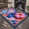 Europe Style 3D Effect Flowers Carpet Living Room Sofa Bedroom Study Kitchen Entrance Door Rug Non-slip Light Luxury Decor Mat