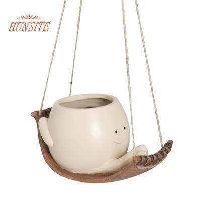 Flower Pot Unique Smile Face Hanging Planter, Durable Hammock Flower Holder