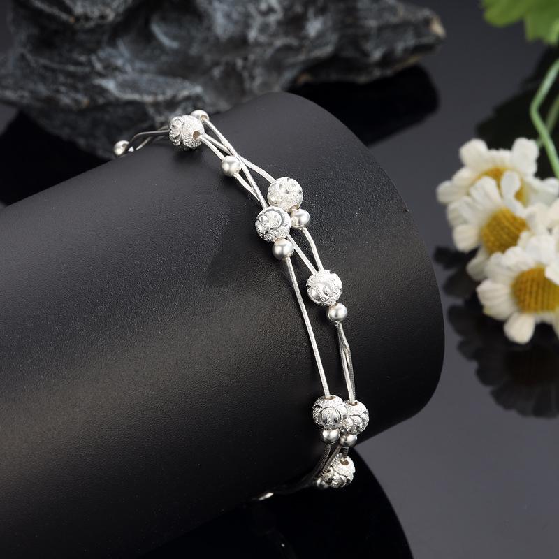 S925 Sterling Silver Three Worlds Rotating Bead High-End Bracelet: Elegant, Fresh, Niche Birthday Gift for Women
