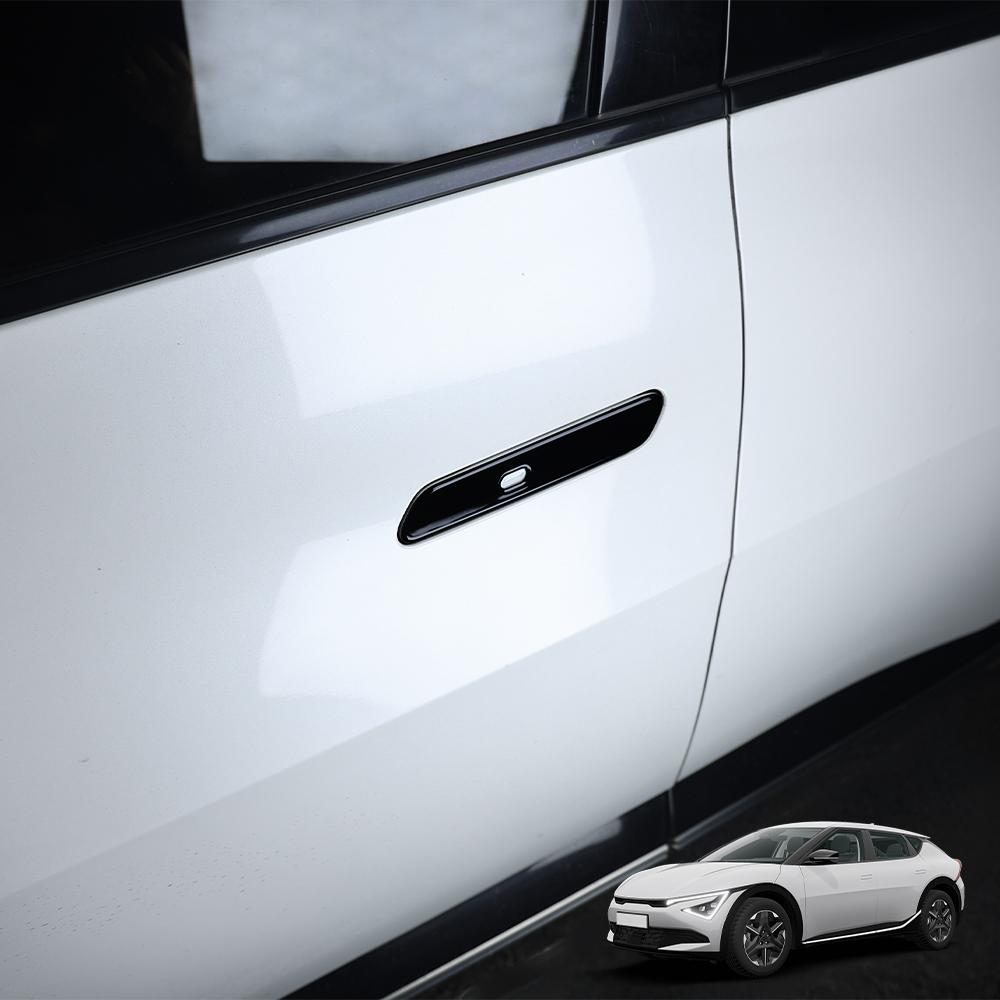 Auto Interior Accessory for Kia EV6 2022 2023 2024 LHD RHD Carbon Fiber Exterior Door Black Handle Frame Protective Cover