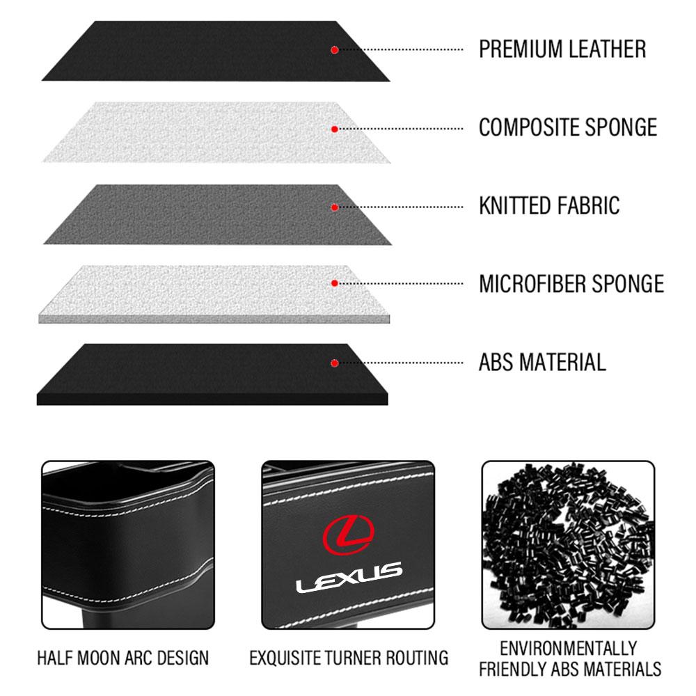 Car Seat Side Crevice Storage Box Card Wallet Phone Cigarette KeyBag For LEXUS FSPORT IS300 IS200 IS300 NX RX GS300 GX460 ES300 AEO1