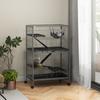 Small Animal Cage for Chinchilla Ferret Kitten On Wheels with Hammock Removable Tray, Grey