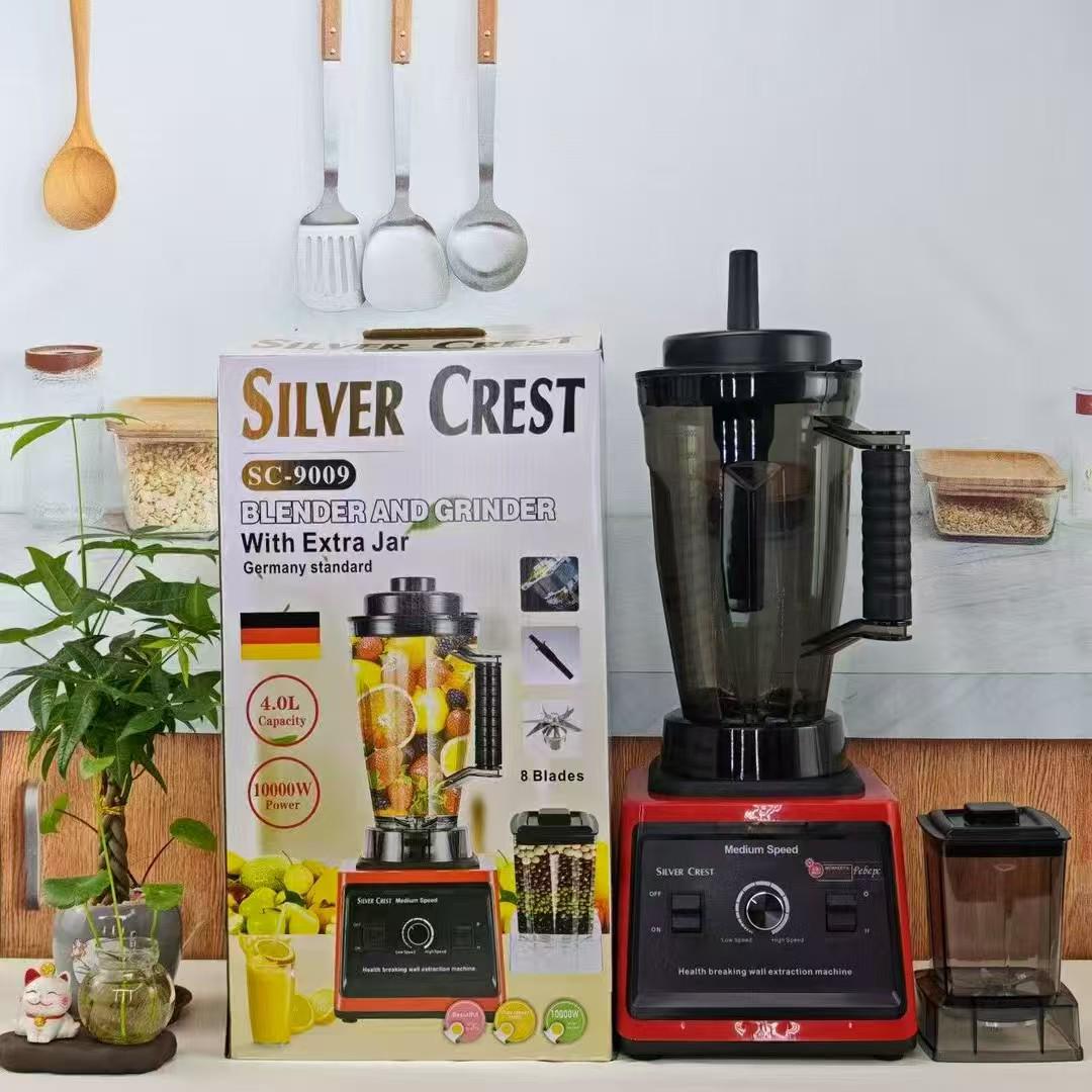 4L 8-in-1 High-Power Stainless Steel Blender, Pure Copper Mixer, Meat Grinder, Ice Crusher, and Juicer for Commercial Use.