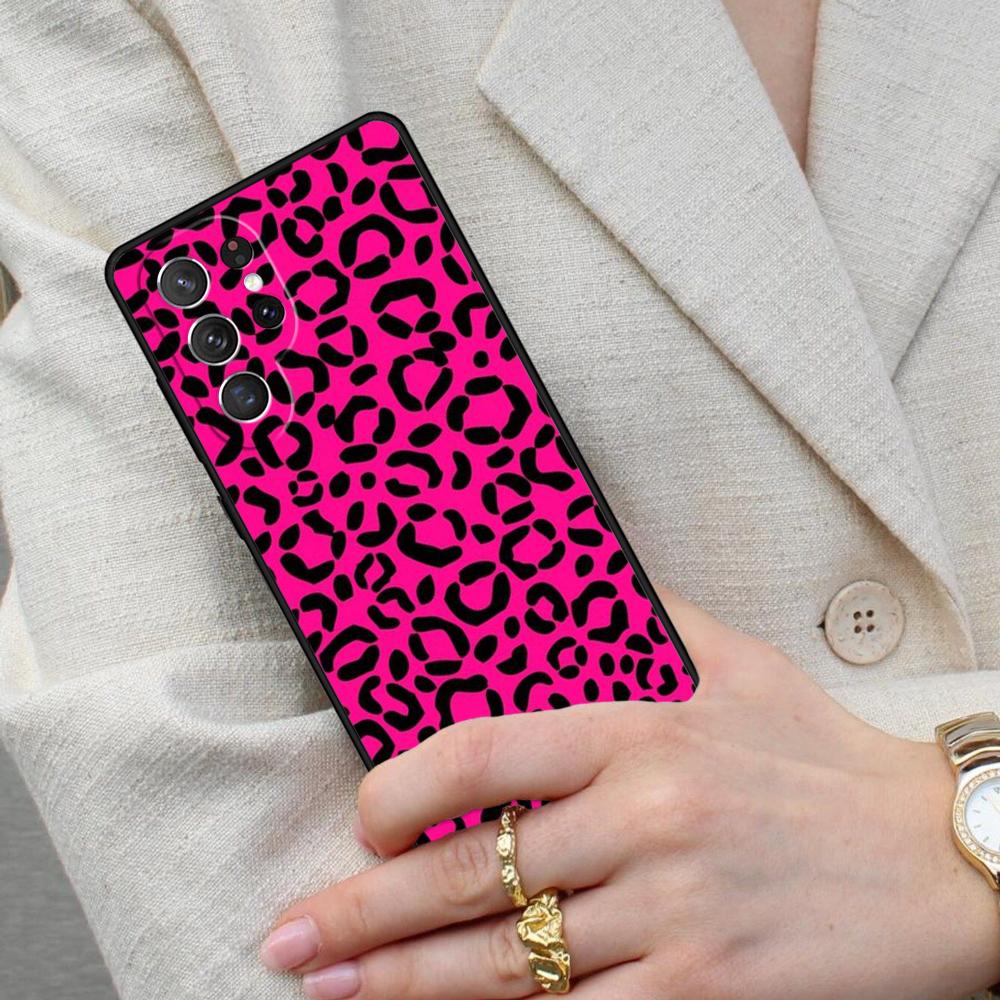 Fashion Leopard Print Cell Phone Case for Samsung Galaxy S26 Ultra S25 S24 S23 S22 S21 S20 Note10 Cover