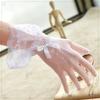 Sheer Lace Hollow Out Mesh Gloves Ultra Thin Stretchy Soft Full Finger Women's Gloves for Wedding Ceremony Event Black White