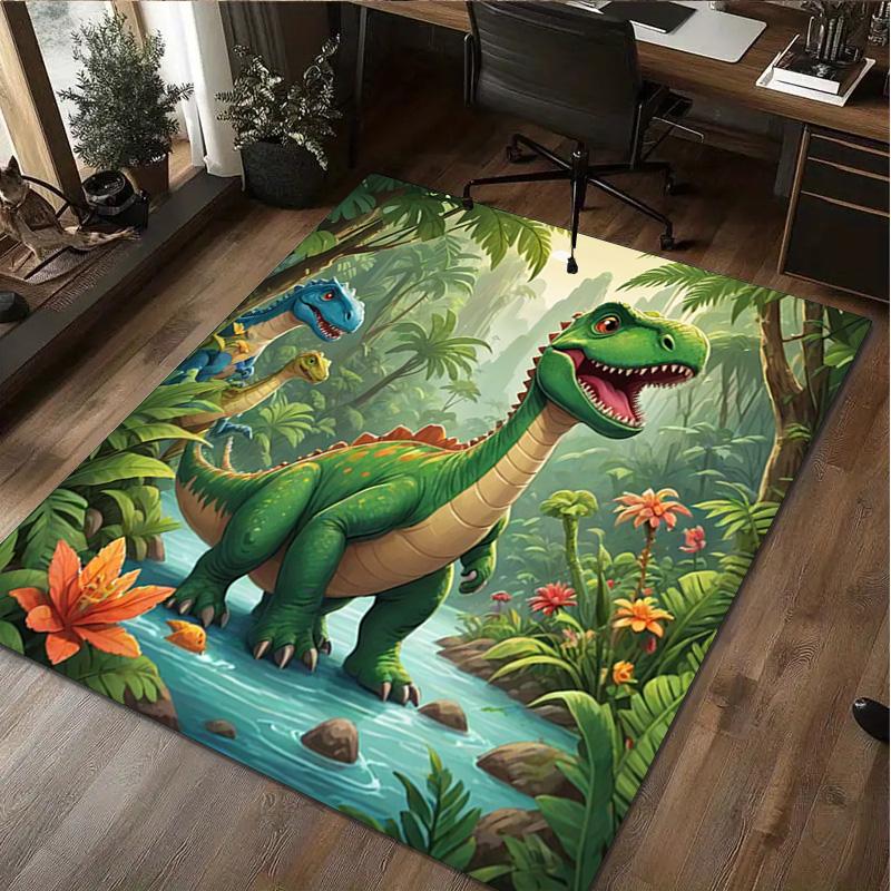 

1Pc Cartoon dinosaurs Print Rug - home decoration Carpet For Living Room Bedroom Flooring Computer Chair Area Rug 40x60cm( 15x23in )