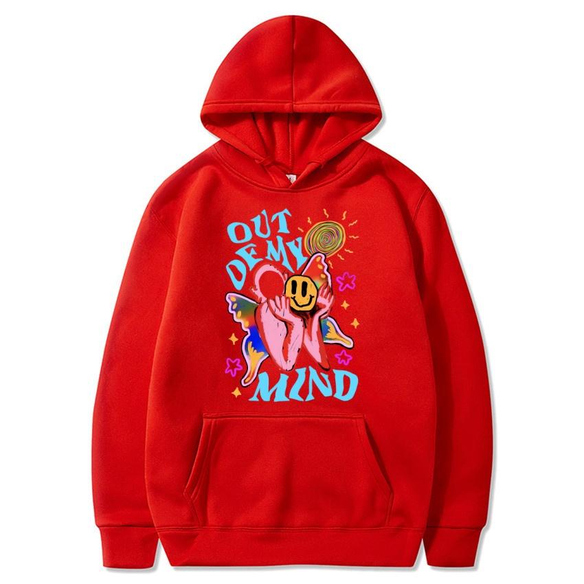 Out of my mind graffiti autumn/winter hoodie hip-hop street college classic pullover daily fashion casual warm hoodie gift