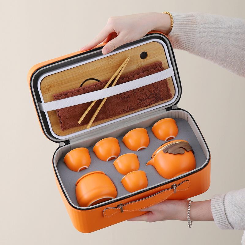 Ceramic Grab Pot Portable Outdoor Camping Travel Tea Set Business Gift Set