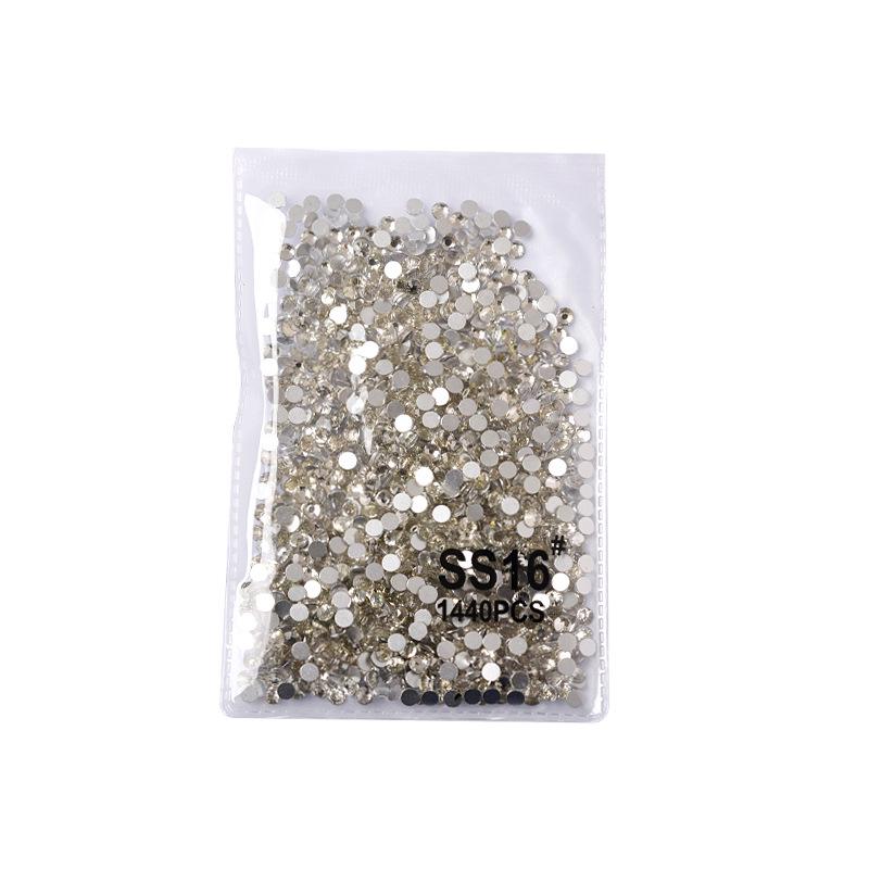 1440-Piece Nail Art Rhinestone Set: Clear, White, AB-Color, Flat-Back, Small & Large for Shiny Nail Decorations.