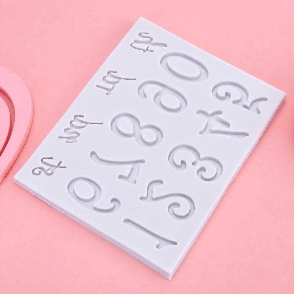 Letter Shape Fondant Baking Mold Silicone Clay Epoxy Resin Mold Number Letter Mold Cake Decoration