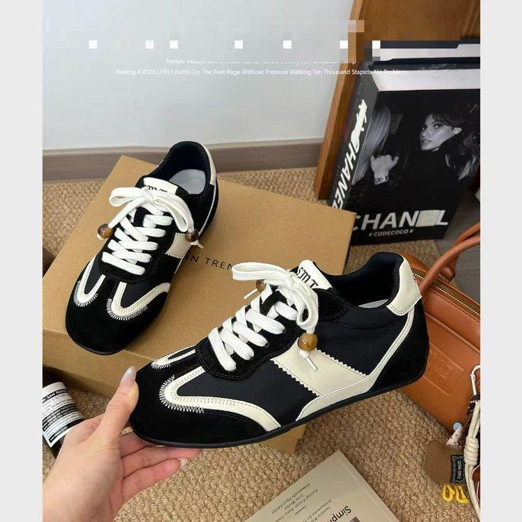 Leather inner height increase 4cm retro German training shoes women's 2025 autumn new dune wind sports Forrest Gump shoes casual shoes