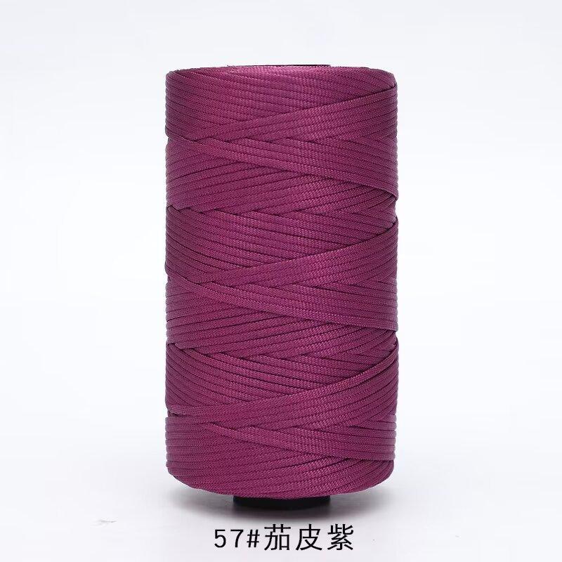 Mercerized Cotton And Linen Flat Belt Thread Light Body Ice Silk Thread Hand Crocheted Diy Hook Bag Hat Seat Cushion Hollow Thread
