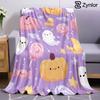 Halloween Candy Ghost Lightweight Microfiber Soft Christmas Fleece Blanket Warm Cozy Throw for Bed Sofa Office Travel All Season