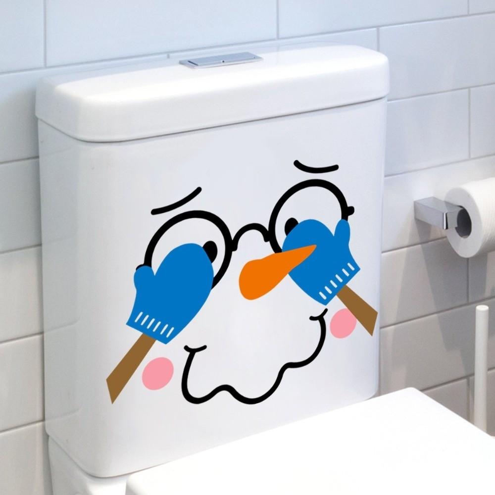 2PCS/SET Self-adhesive Toilet Seat Sticker Waterproof Wall Sticker Dormitory