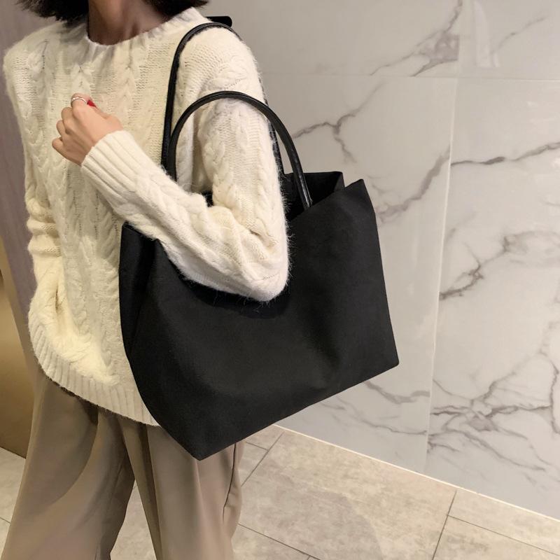 Canvas Bag for Girls, Large Capacity Handbag, Single Shoulder Shopping Bag, Simple Tote Bag