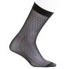 Elegant Mens Sheer Diamond Pattern Dress Socks See Through Nylon Business Formal Wear Thin Middle Tube Calf Length Socks