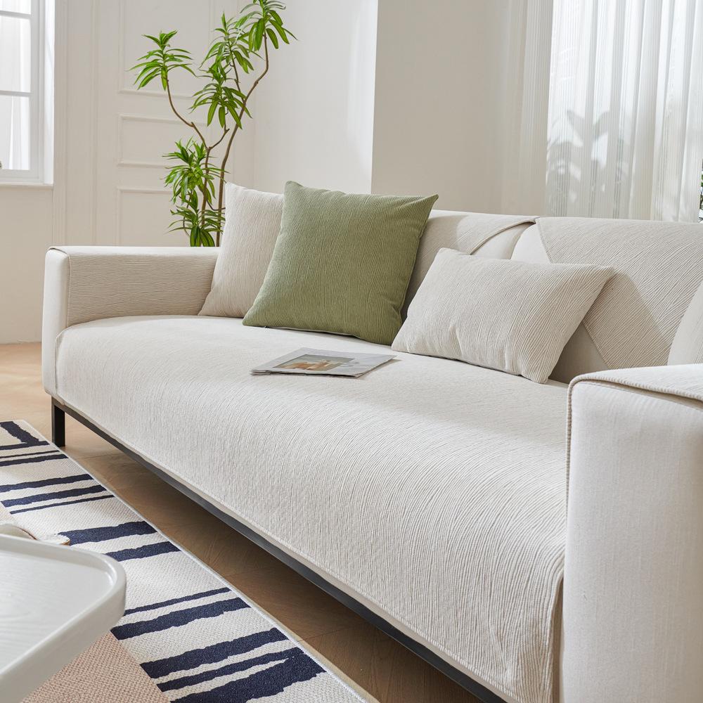 Sofa Cushion Universal In All Seasons, Fine Willow Chenille Non-Slip Cover, Simple All-Inclusive Universal Cover, Summer Green Seat Cushion