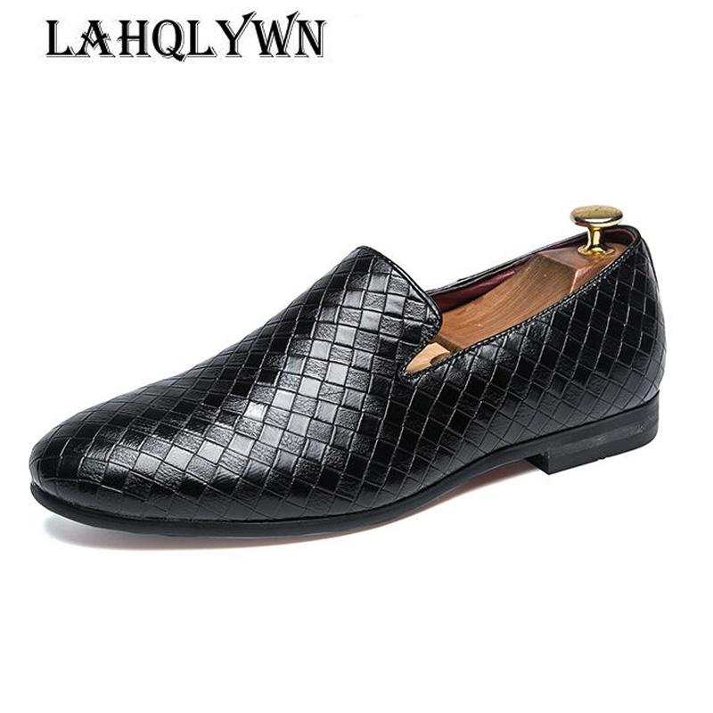 Men Shoes luxury Brand Braid Leather Casual Driving Oxfords Shoes Men Loafers Moccasins Italian Shoes loafers shoes luxury  M194