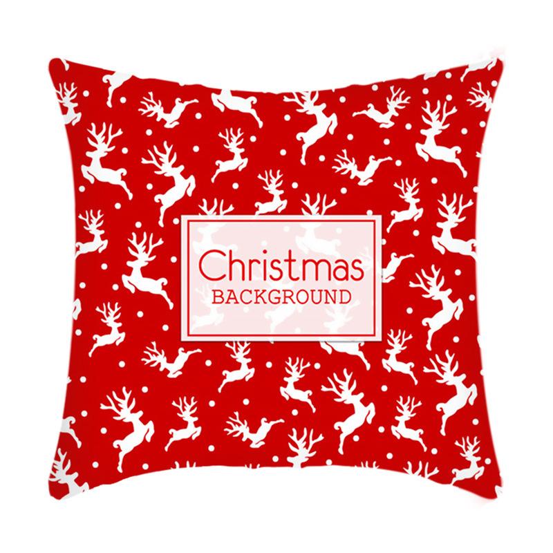 New Christmas Sofa Pillow Cover Home Red Simple Printed Bedside Pillow Cover