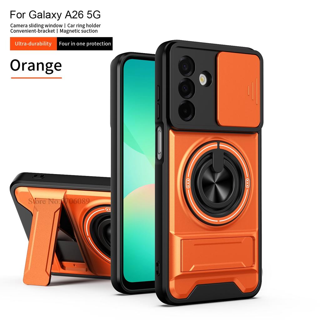 A26 5G Armor Hülle Für Samsung Galaxy A26 5G Hülle Stoßfest Schiebbarer Linsenschutz Handyhülle Für Samsung A26 5G Hülle Mit Ring
