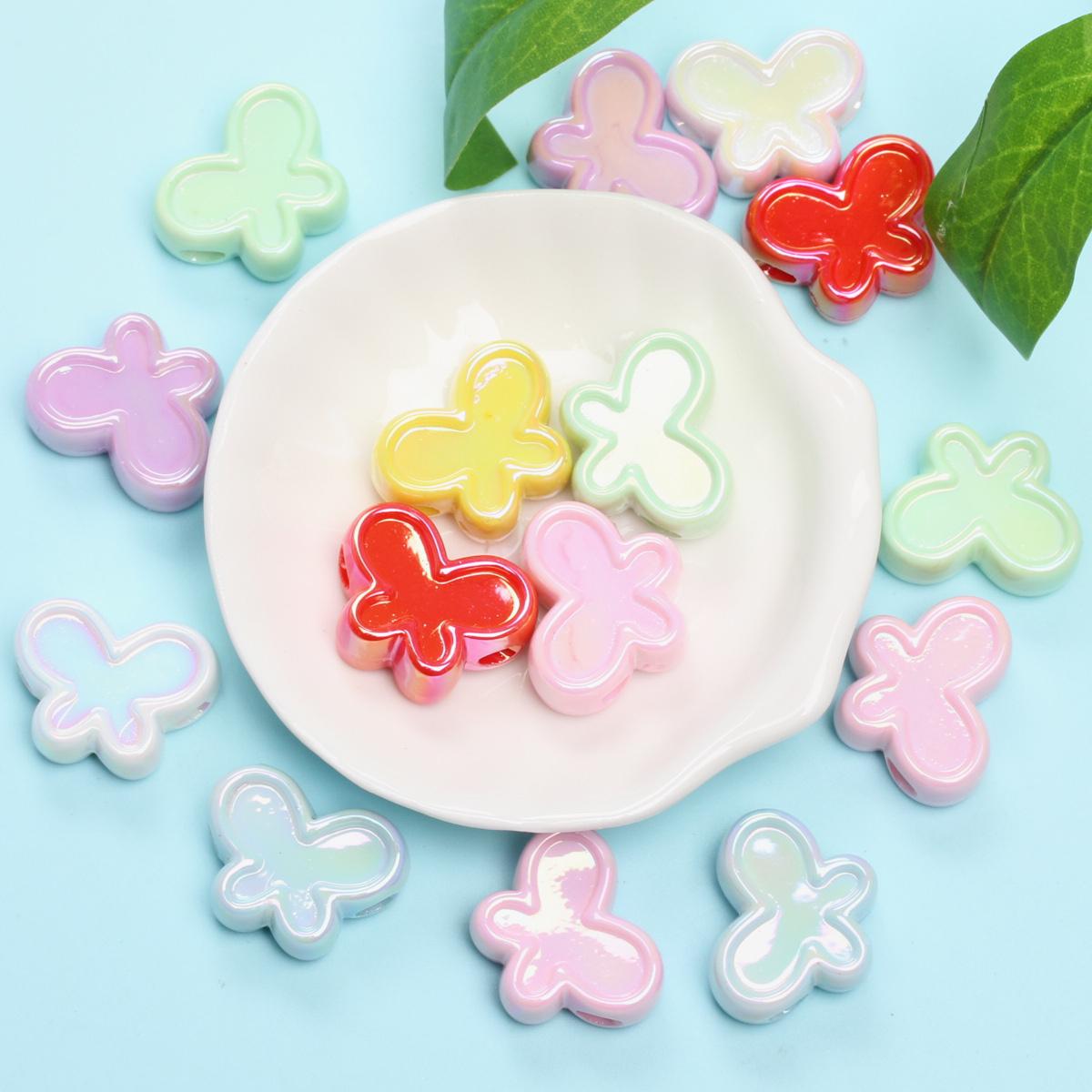 

10 шт., акриловые модные ювелирные аксессуары, УФ-ослепление, бабочка, свободные бусины, материалы ручной работы, ожерелье, браслет «сделай сам»