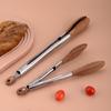 High Quality Non-Stick BBQ Grilling Tong with Stainless Steel Handle Durable Cooking Tong Walnut Wood Easy To Use Food Clip