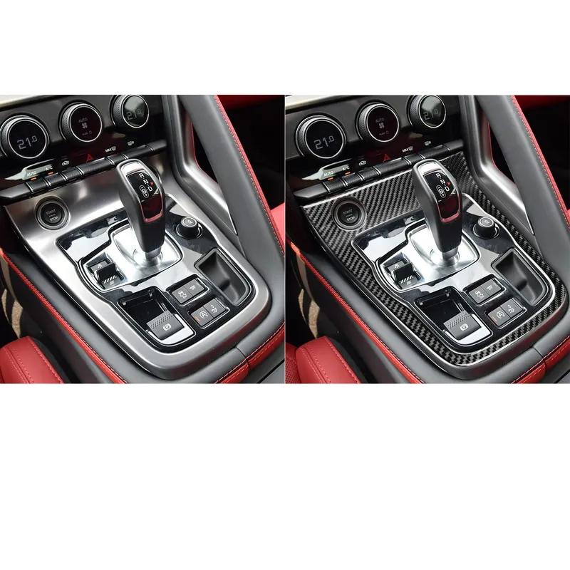 For Jaguar F-TYPE 2013-2024 Carbon Fiber Center Console Gear Shift Frame Car Accessories Interior Decorative Cover Stickers Trim