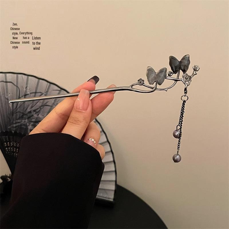 Traditional Sandalwood Hairpin for Chinese Cheongsam & Hanfu Updo