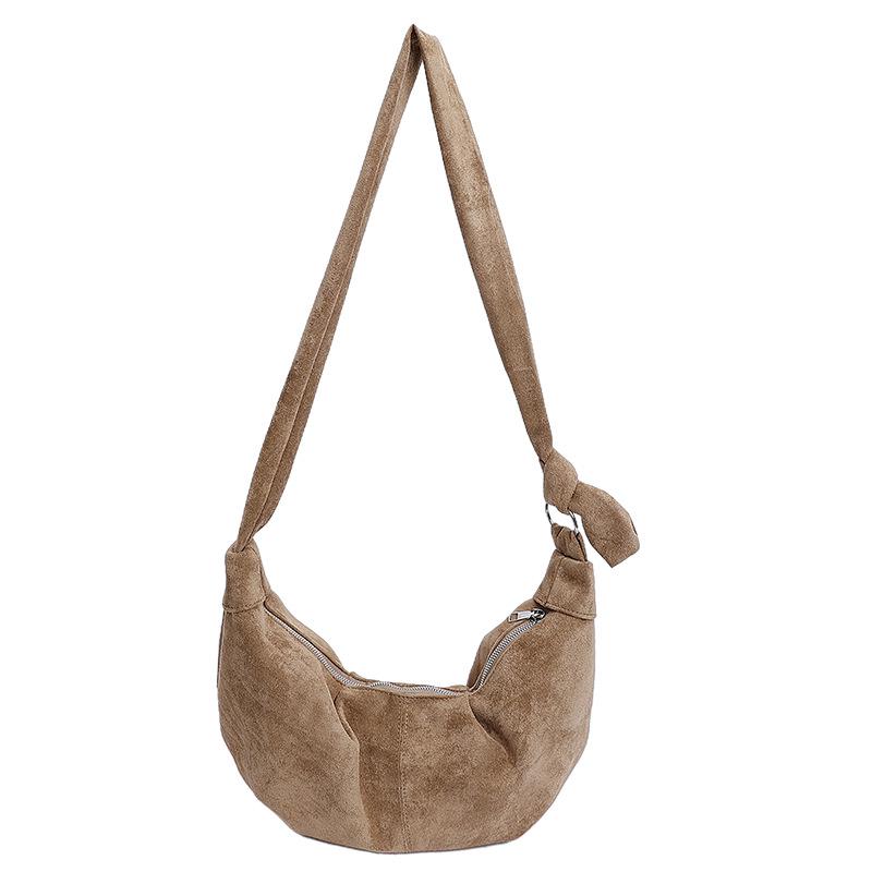 

2025 Korean Suede Crescent Dumpling Shoulder Bag – Versatile, Solid Color Casual Crossbody хакі
