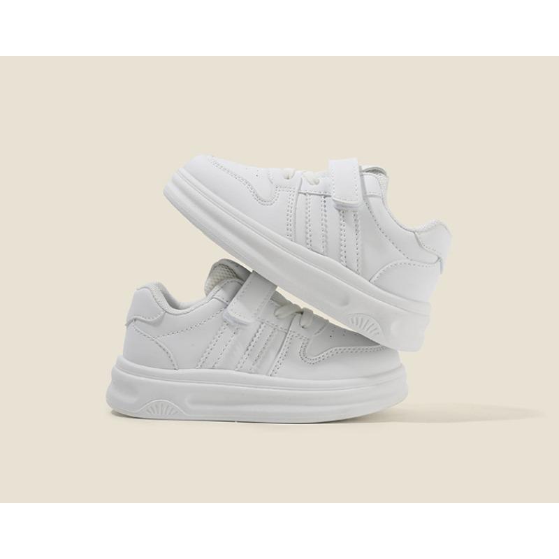 Kids White Sneakers Lightweight Soft Sole Casual Shoes For Boys Girls