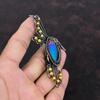Mystischer Feuer Labradorit Edelstein Anhänger Kupferdraht gewickelter Anhänger Handgefertigter Designer Anhänger Kupferdraht Wicklung Vogelschmuck Geschenk für Mutter