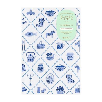Midori Notebook Yurulog B6 Blue Nordic Pattern 15365006