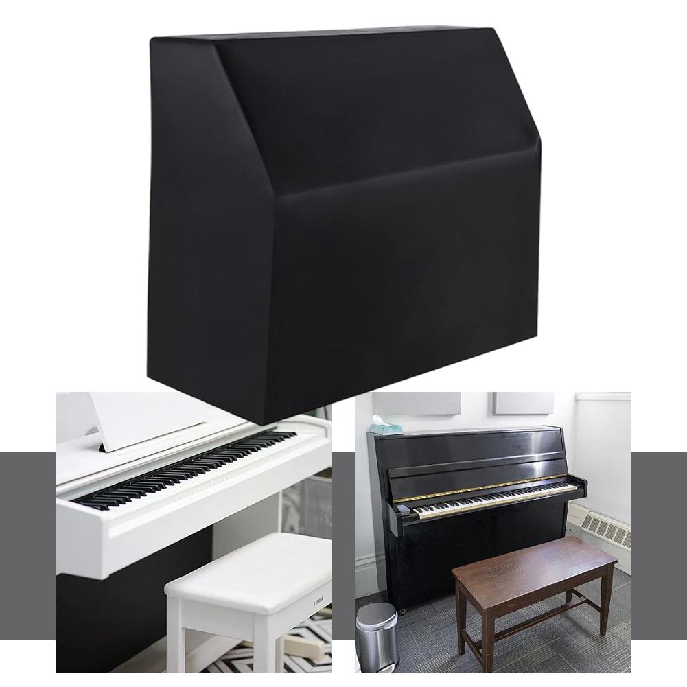 Husa Negră Oxford 420D pentru Pian Husa Impermeabilă și Protectoare împotriva Prafului cu Acoperire Argintie Husa de Praf pentru Instrument Accesoriu pentru Mobilier