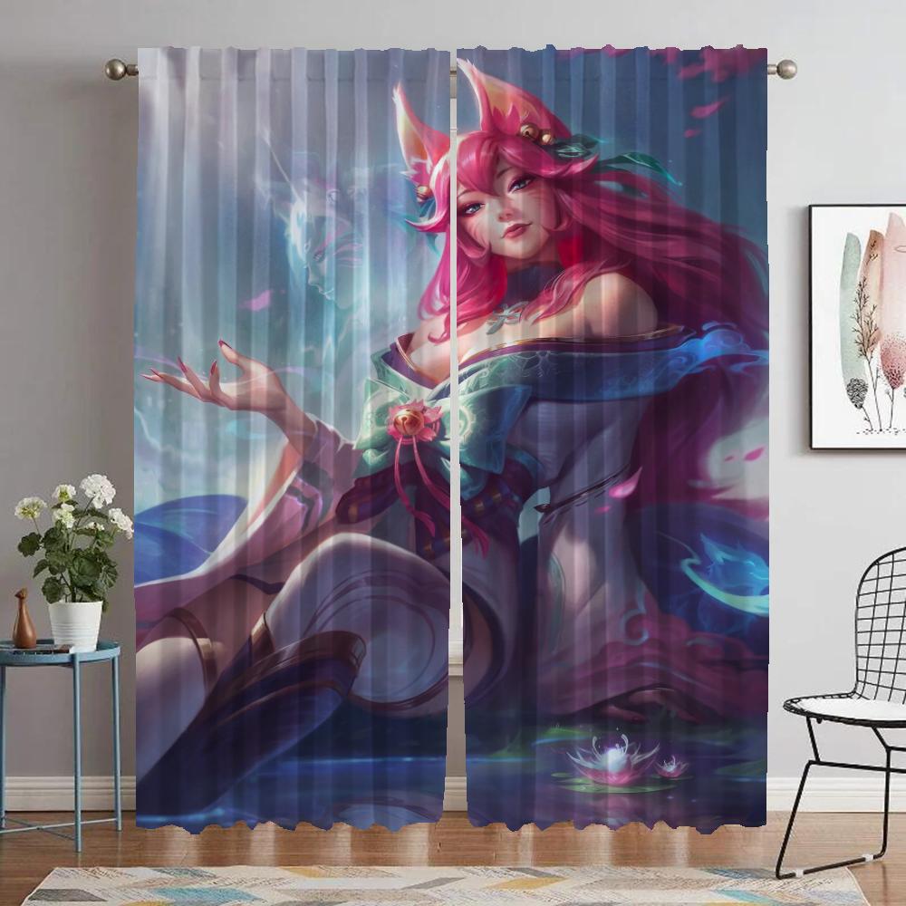 League Legends Curtains for Living Room Curtain Tulle for Bedroom Shades Halloween Decoration Home Interior Curtains 2 Pieces
