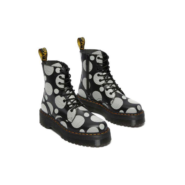 Dr. Martens Jadon Series Leather Polka Dot Short Boots Unisex Boots Black 26882009