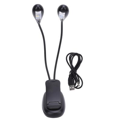 Music Stand Light Dual Head 2 Brightness Gooseneck Eye Friendly Clip On LED Light for Reading