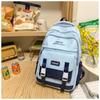 Casual travel bag, simple backpack, large capacity, junior high school student, high school student bag, contrasting color, fashionable backpack.