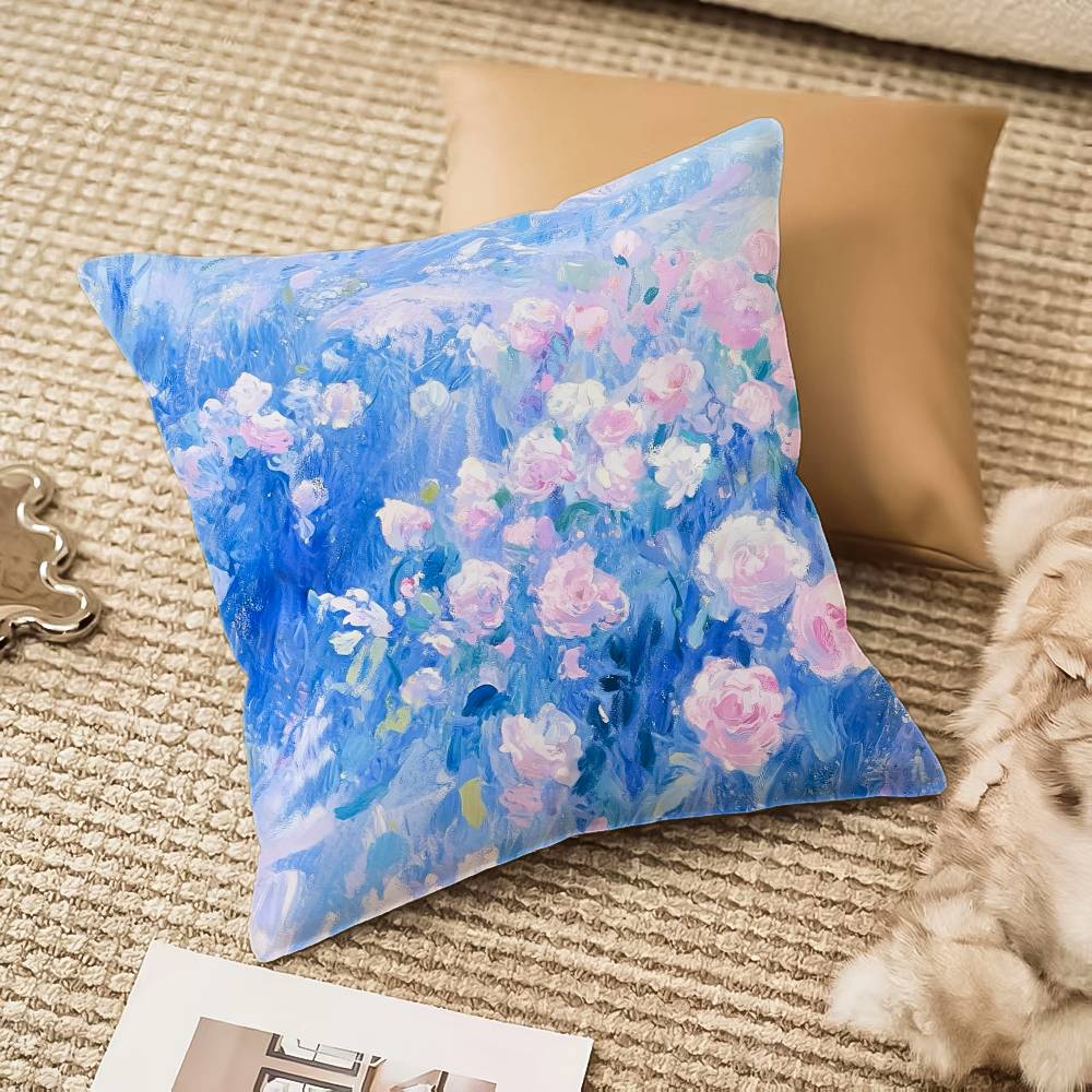 F-flower V-vase Pillow Case Anti-dustmite Invisible zipper Sofa Bed