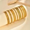 Stainless Steel 18K Gold Plated Bracelet for Women, Adjustable Weaving Mesh Chain, Exquisite Jewelry Gift